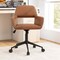 Costway Leathaire Home Office Chair with Ergonomic Backrest Padded Armrests Casters